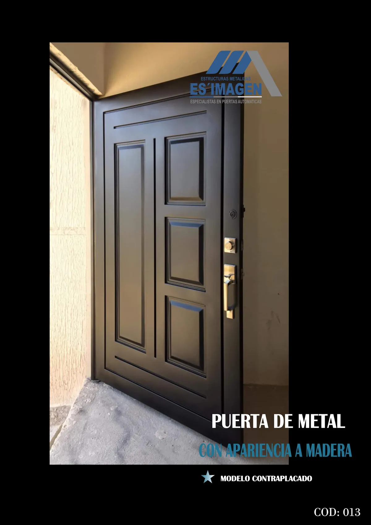 Foto real de la puerta de metal COD013