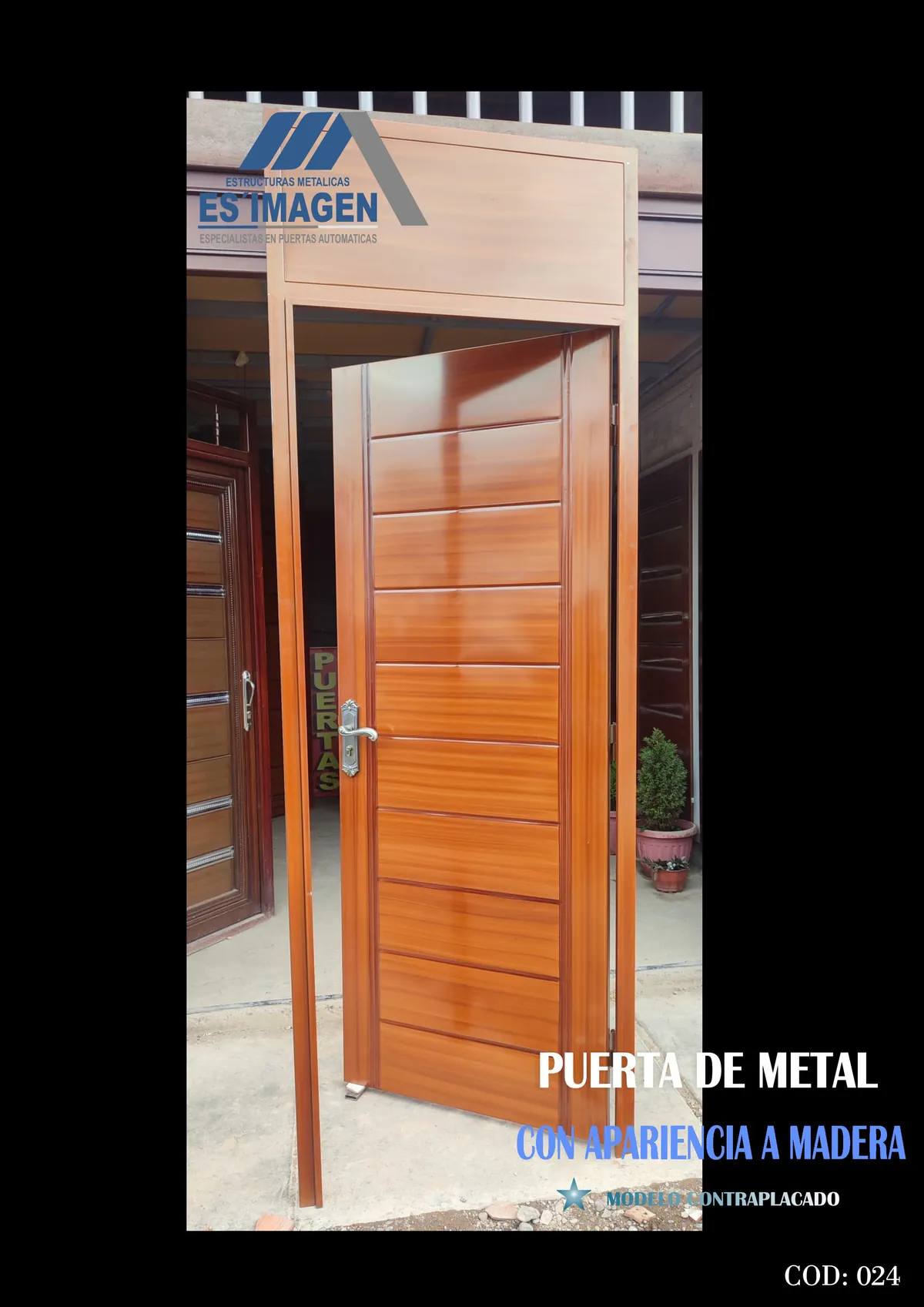 Foto real de la puerta de metal COD024