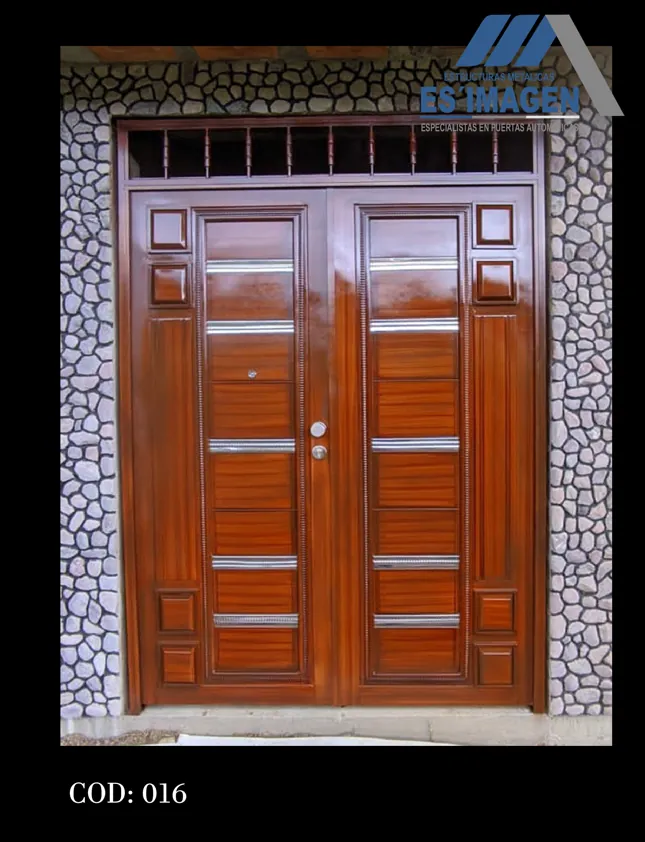 Foto real del portón de metal PCOD016